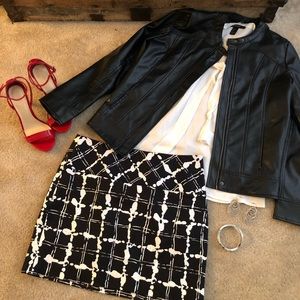 Leather jacket with removable hood